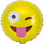 фольгированный шар эмодзи подмигивающий с улыбкой