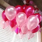 гелиевые шарики красные и розовые металлик