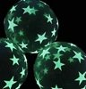 Прозрачные светящиеся шары с белыми звездами и зелеными светодиодами